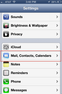 iPhone Mail Contacts Calendars