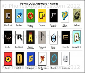 Font Quiz Answers Games 1