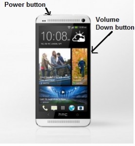 HTC One Screenshot - Power and Volume Down buttons