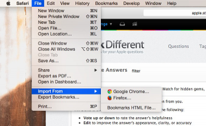 Import Bookmarks from Google Chrome