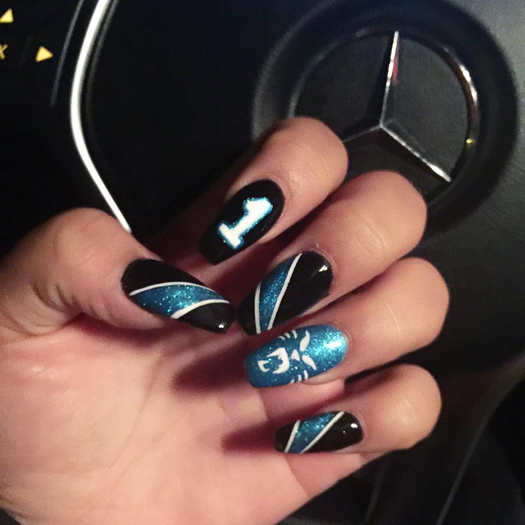 Nails for Panther Nation Carolina