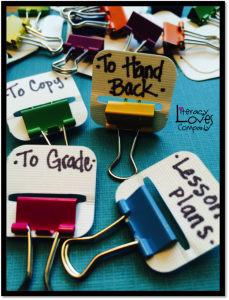 Use binder clips to organize paper work