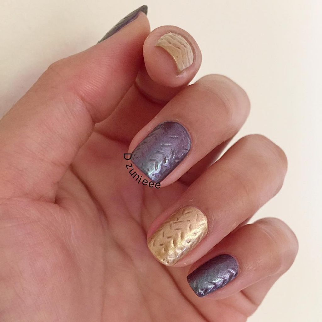 Metallic Chevron | Textured Nails For this Spring