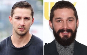 Shia LaBeouf with and without beard