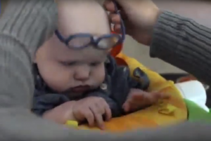 Baby sees his mother for the first time