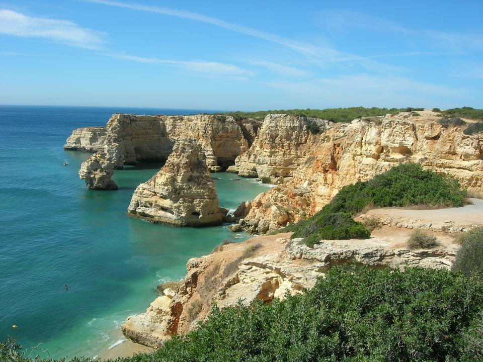 Marinha Beach, located on the Atlantic coast in Portugal