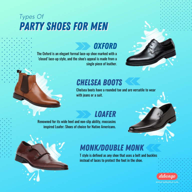 Types of Party Shoes For Men - Infographic By Debongo